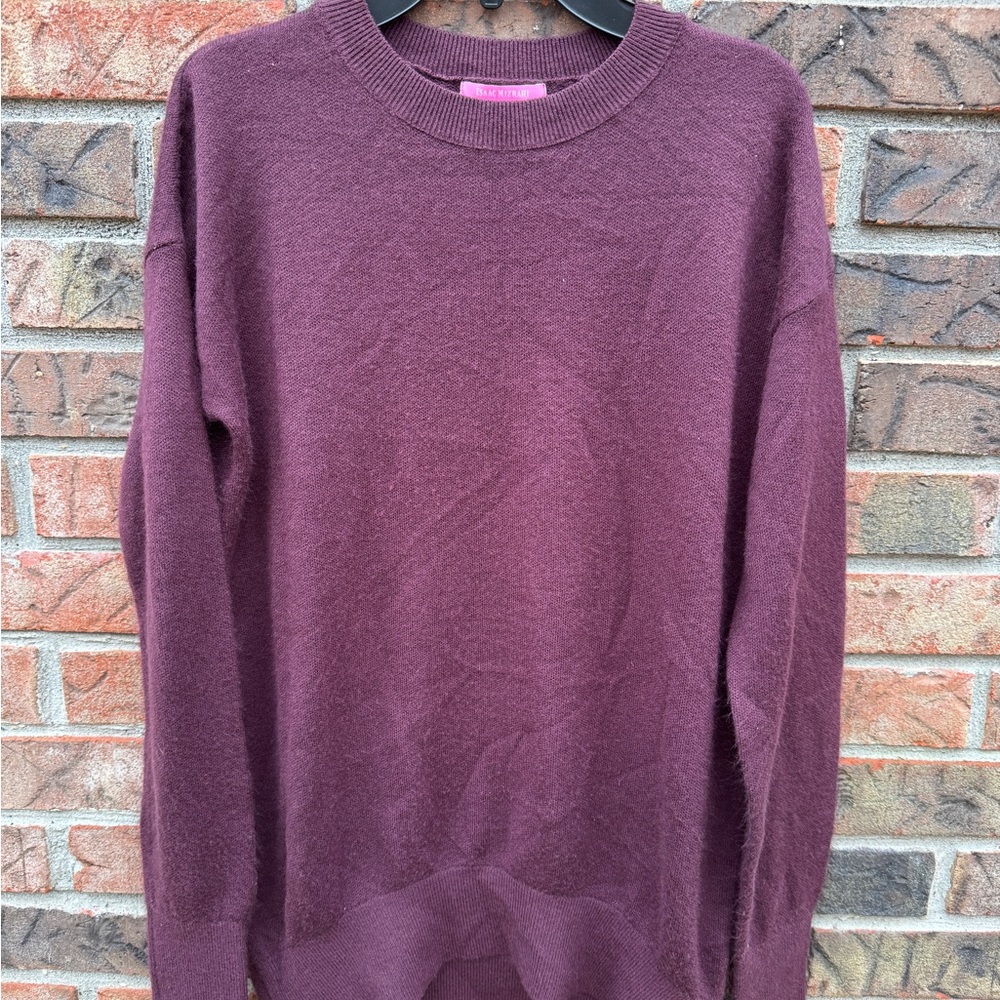 Isaac Mizrahi Women's Burgundy Crewneck Sweater